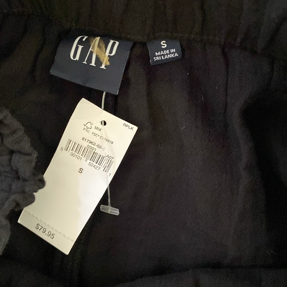 NWT! GAP Black Wide Leg crinkle Gauze gauzy  Crinkle Pants Lightweight small - Picture 9 of 9